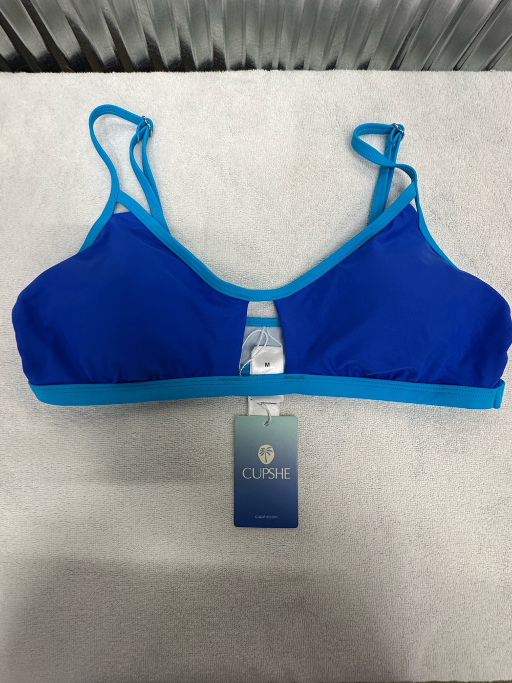 Cupshe Blue Bikini Top Size Medium NWT